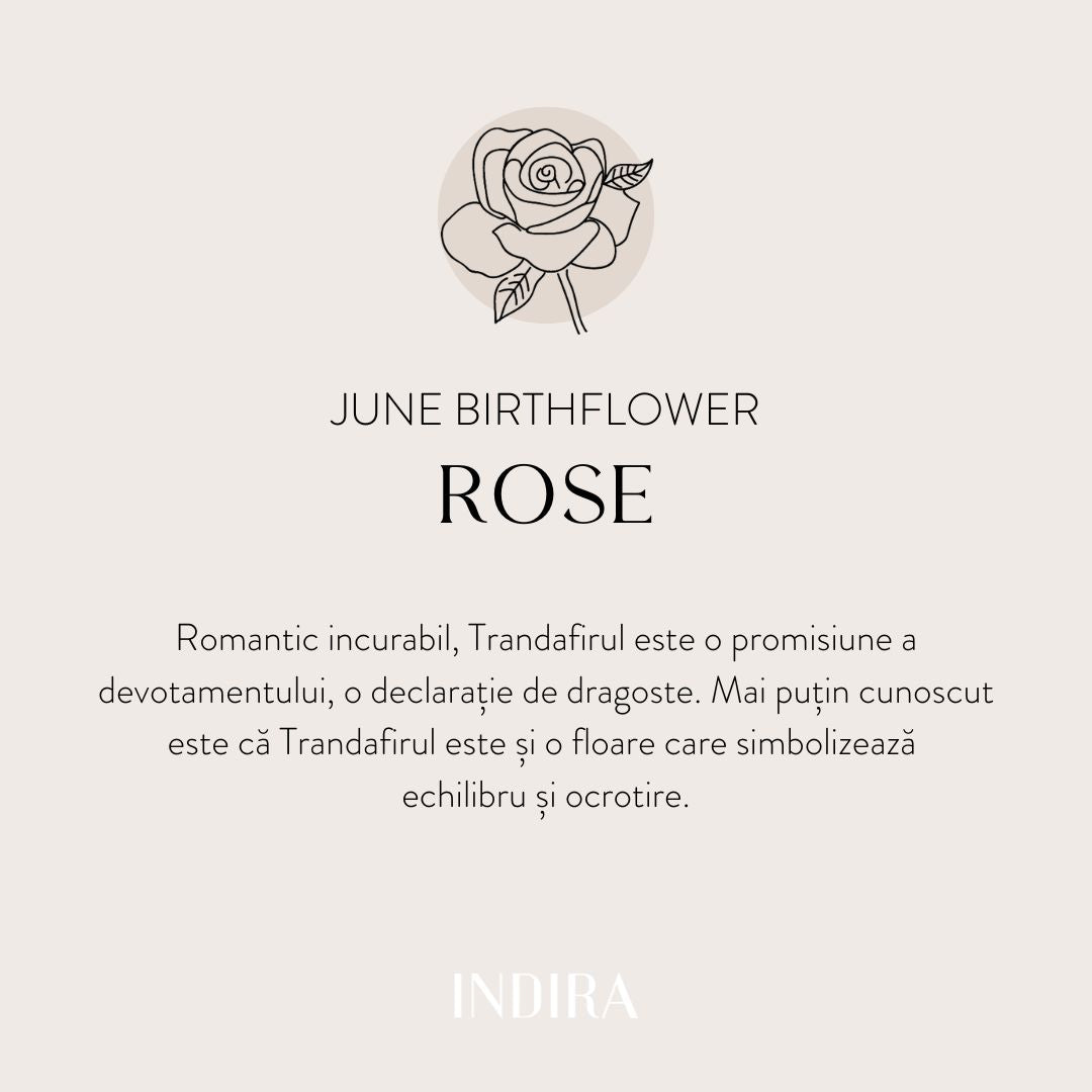 Schnurarmband für Kinder aus Gold Birth Flower - June Rose - Indira
