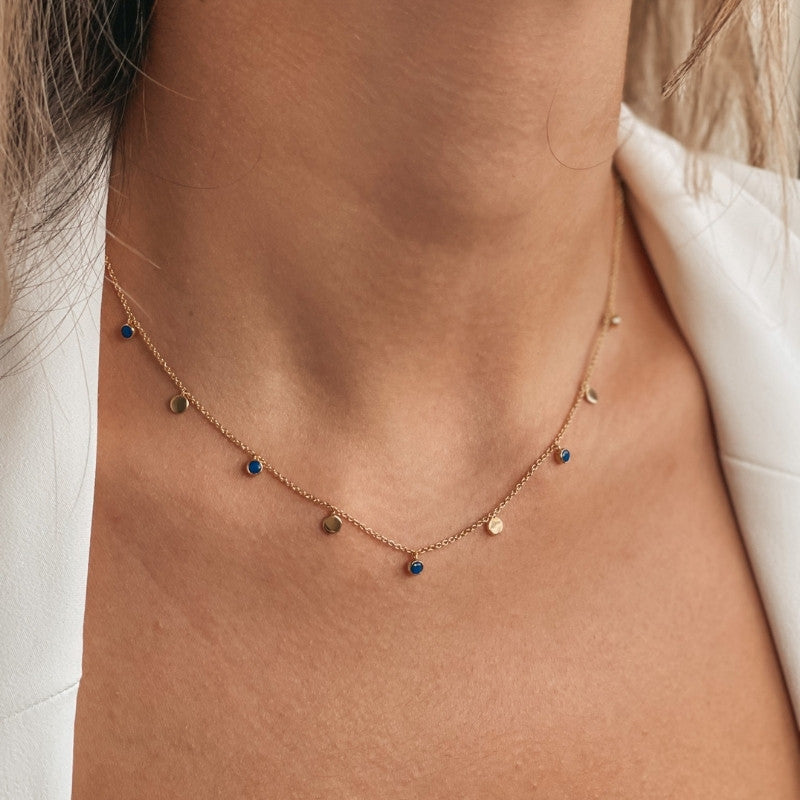 Silberkette Golden Noora - Lapislazuli - Indira