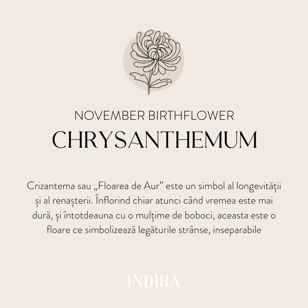 Silberkette Birth Flower Golden - November-Chrysantheme - Indira