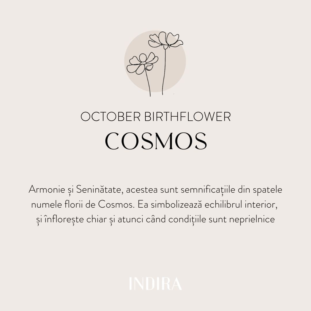 Silberkette Birth Flower Golden - October Cosmos - Indira