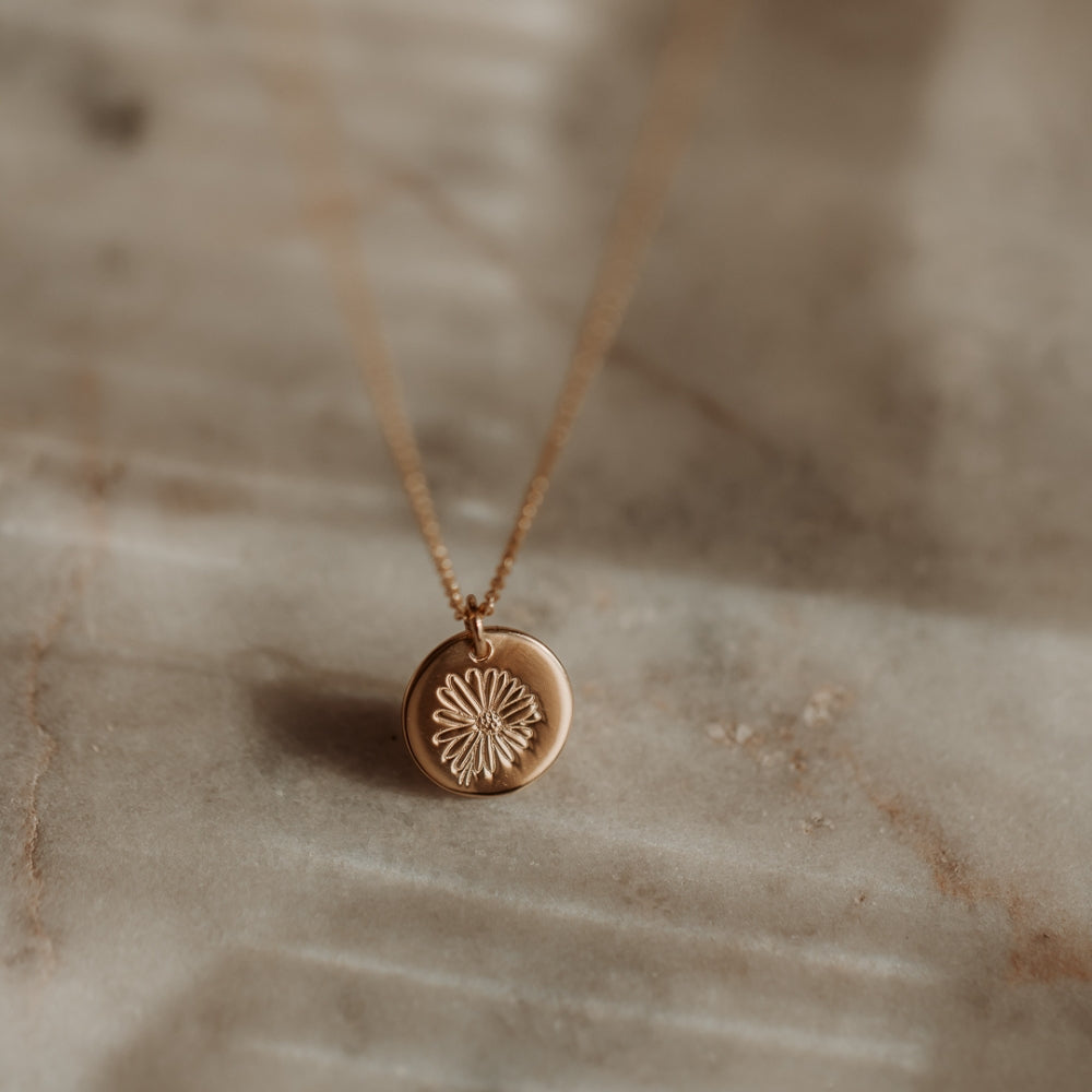 Golden Birthflower Halskette aus Silber