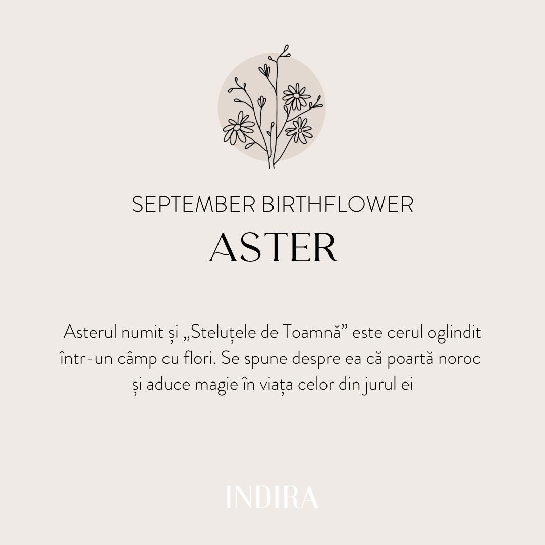 Silberkette Birth Flower Silver - September-Aster - Indira