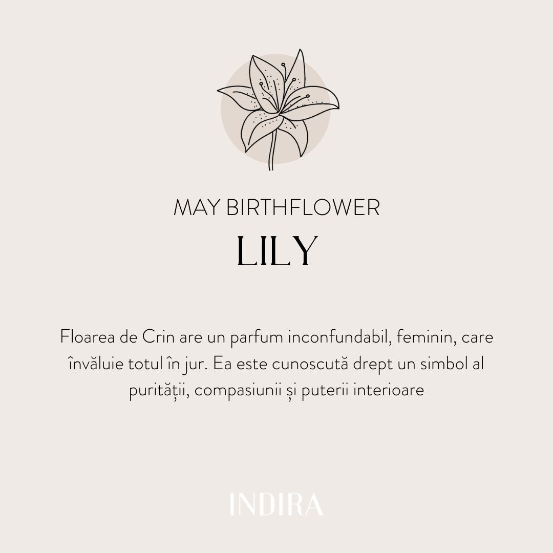 Silberkette Golden Birth Flower - May Lily - Indira