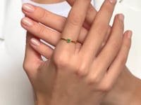 Silberring Birthstone Golden May – Grüner Onyx