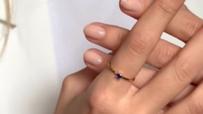 Silberring Birthstone Golden September - Saphir