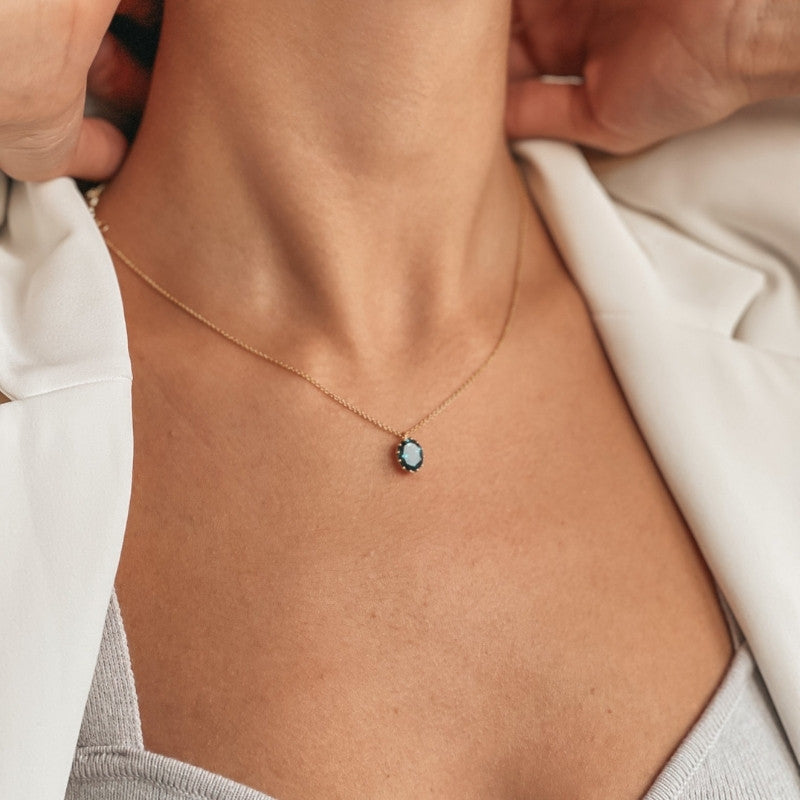 Silberkette Golden Serene – London Blue Topas – Indira