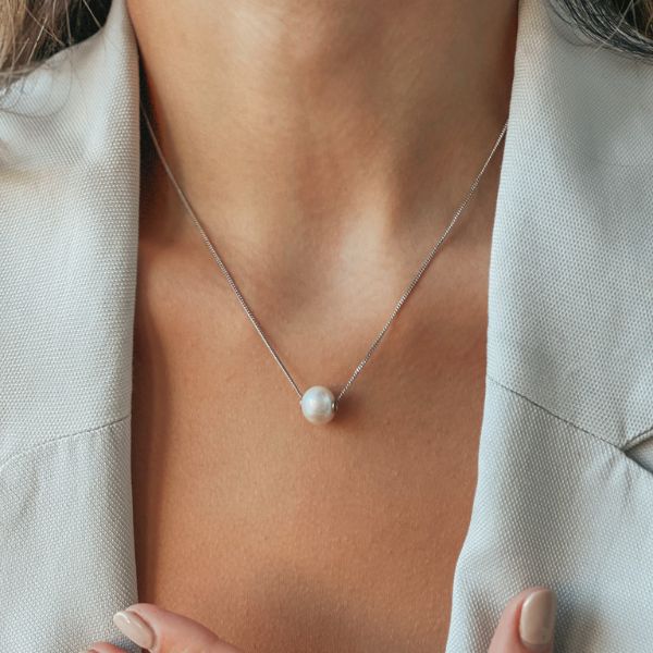 Silberkette Ruth - Natürliche Perlen - Indira