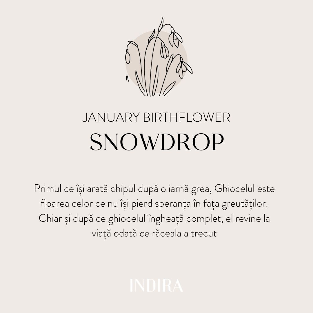 Silberkette Birth Flower Silver - January Snowdrop - Indira