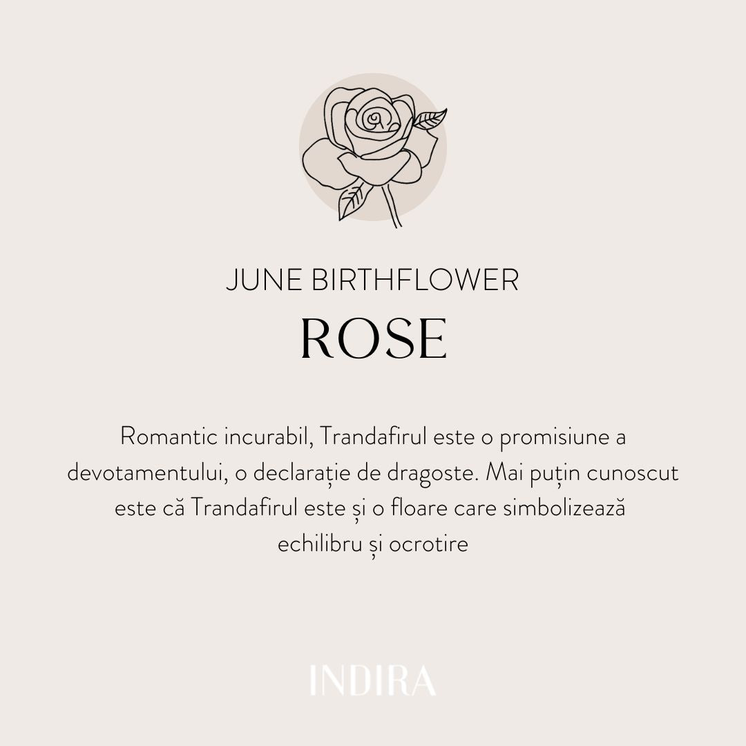 Silberkette Birth Flower Golden - June Rose - Indira
