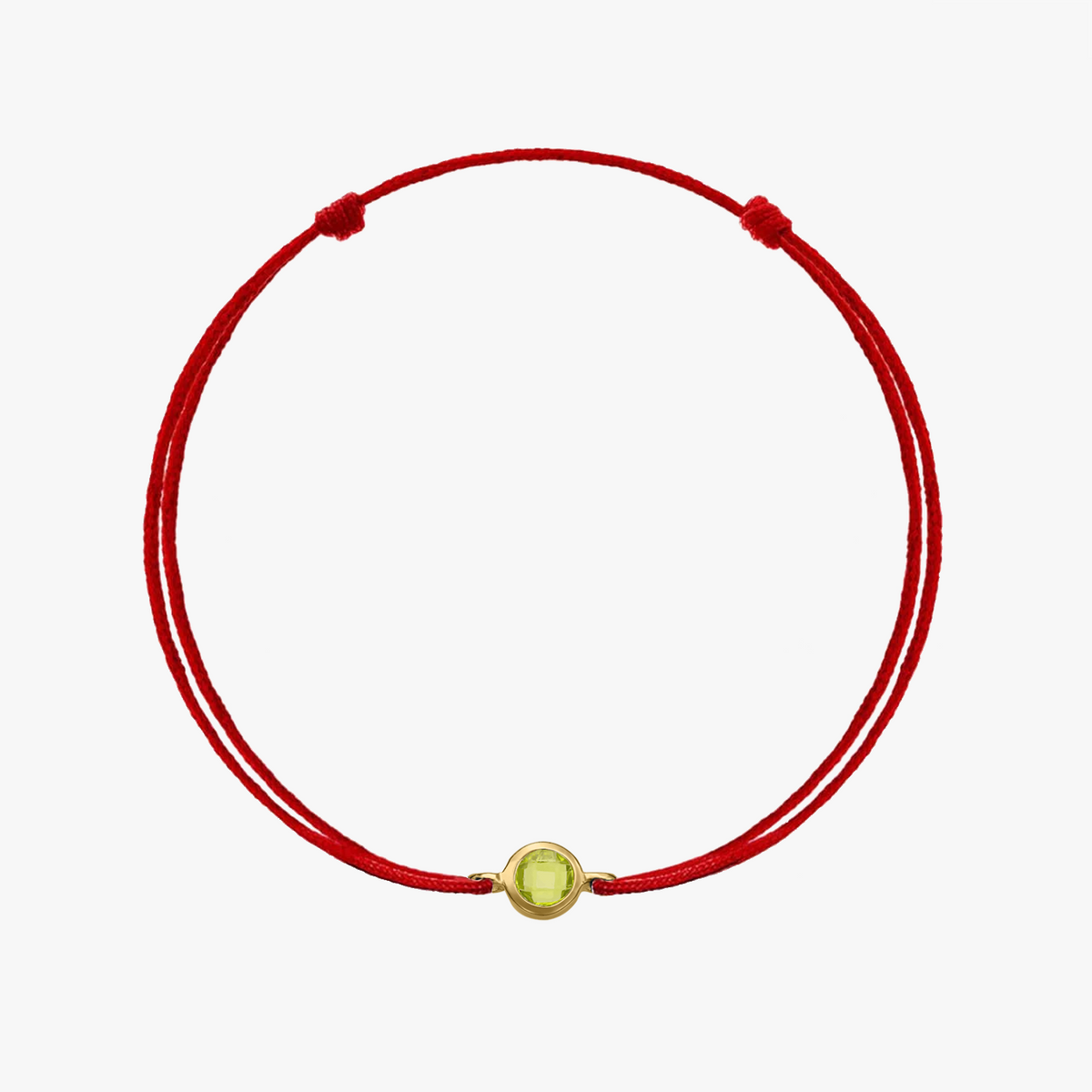 Schnurarmband aus Silber Birthstone Golden August - Peridot - Indira