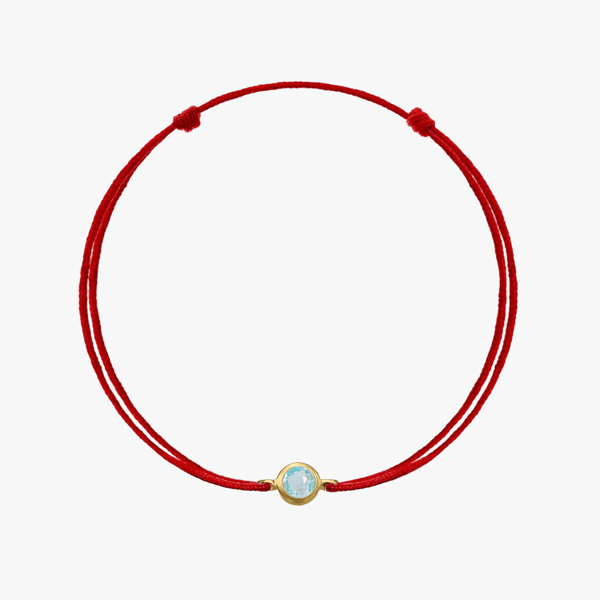 Silbernes Schnurarmband Birthstone Golden March - Aquamarin - Indira