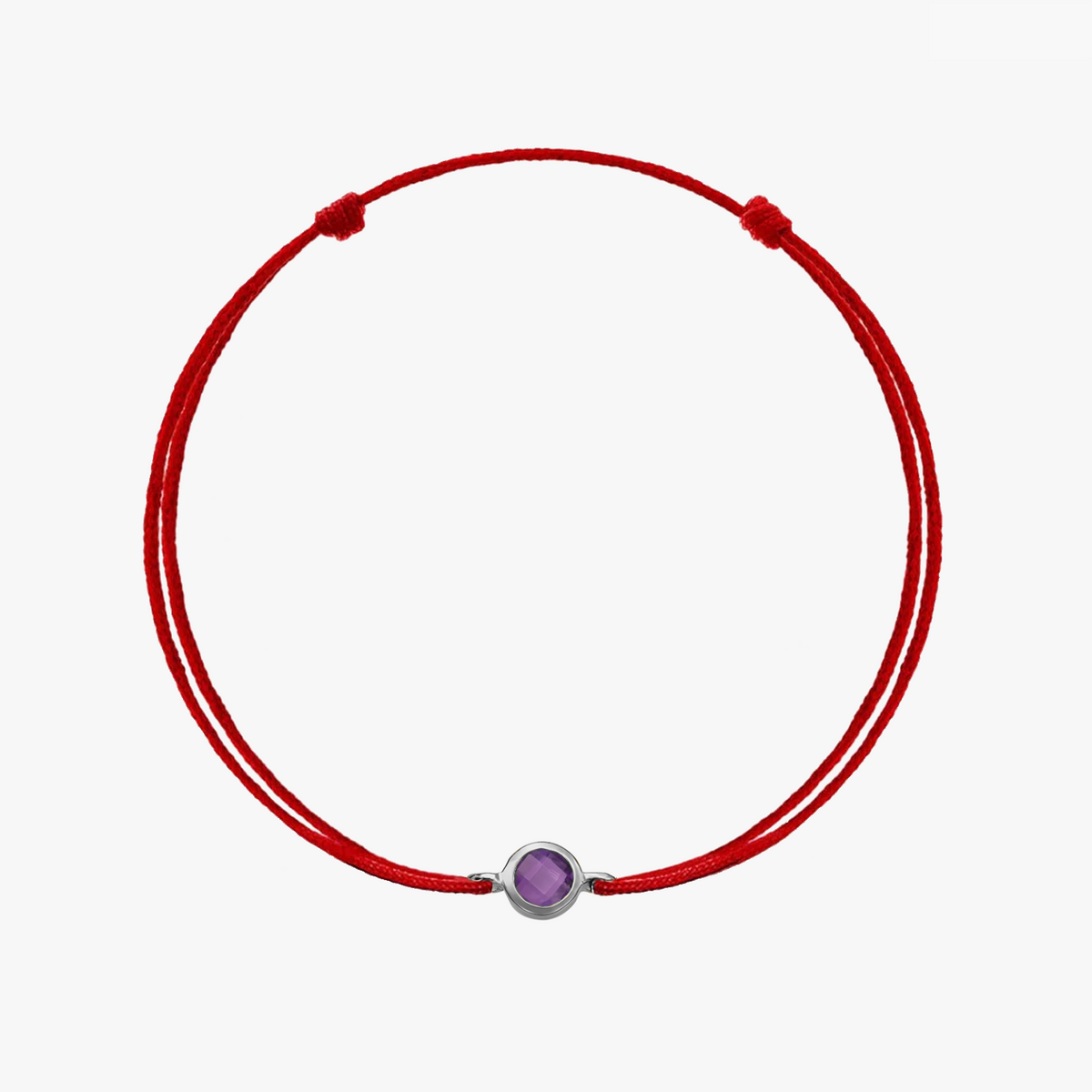 Silbernes Schnurarmband Birthstone Silver February – Amethyst – Indira