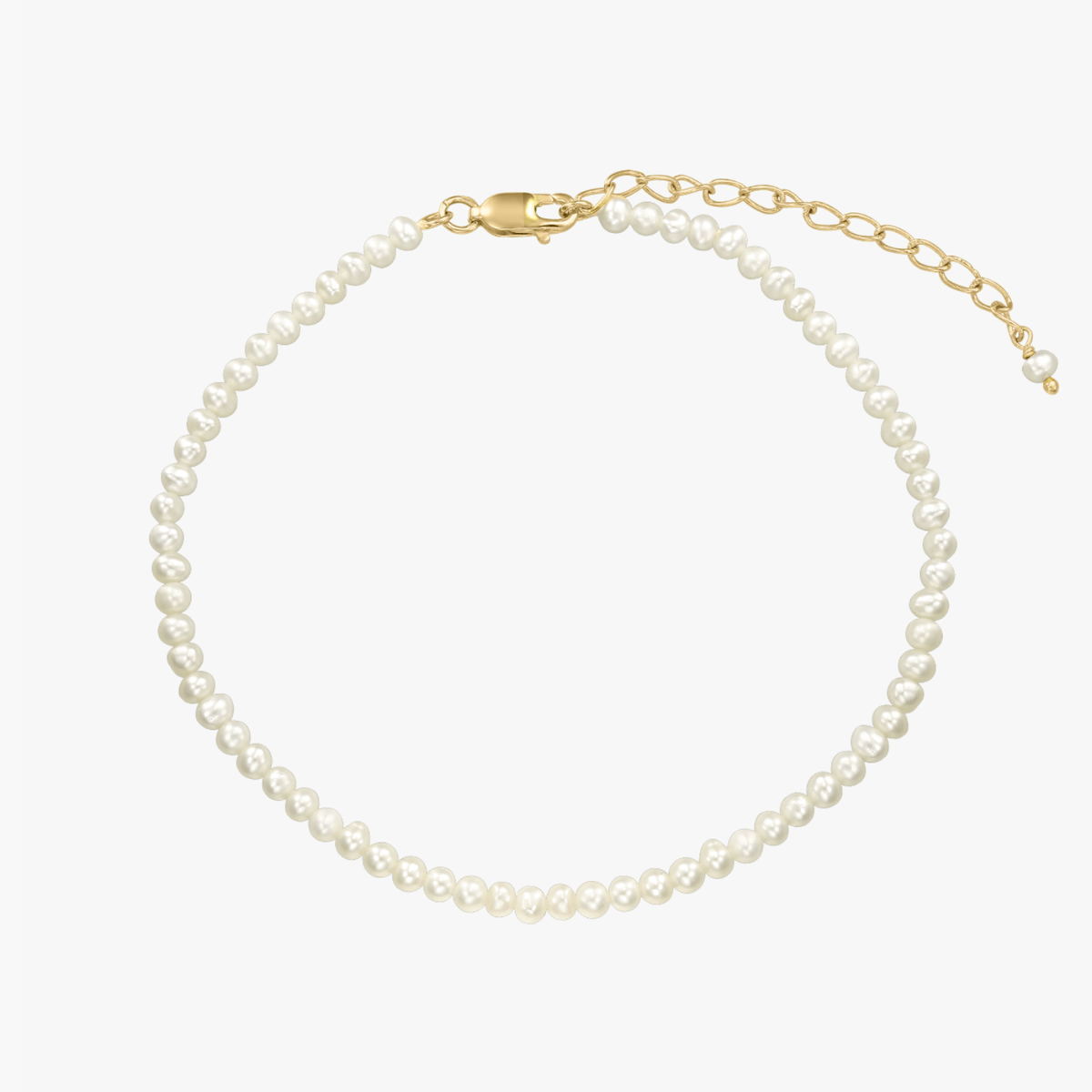 Silbernes Fußkettchen Golden Finesse - Natürliche Perlen - Indira