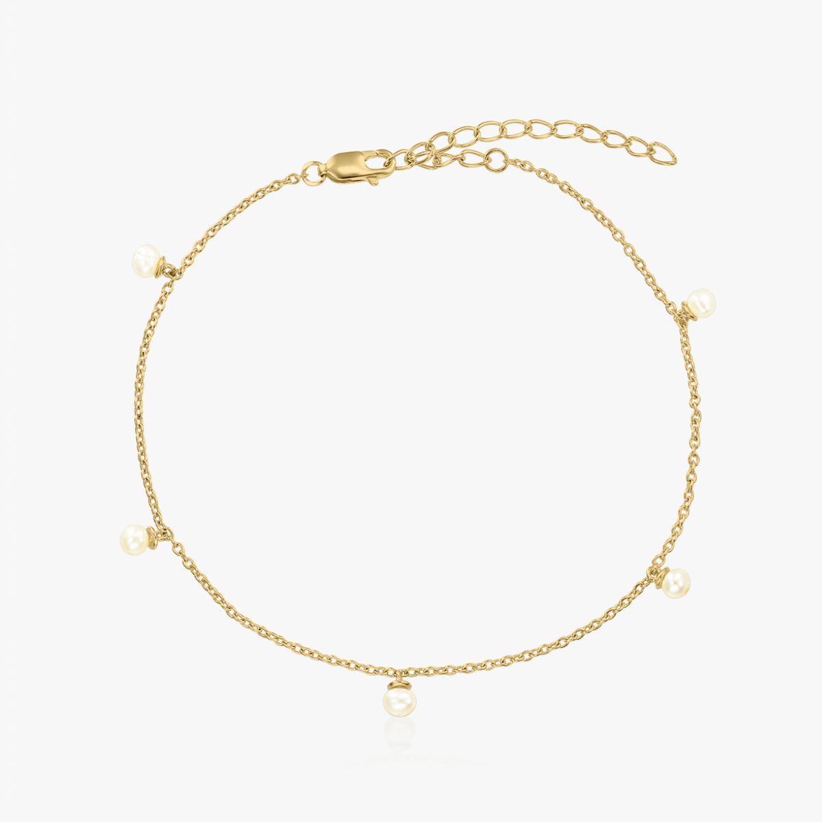 Silber-Fußkette Gold Margo - Natürliche Perlen - Indira