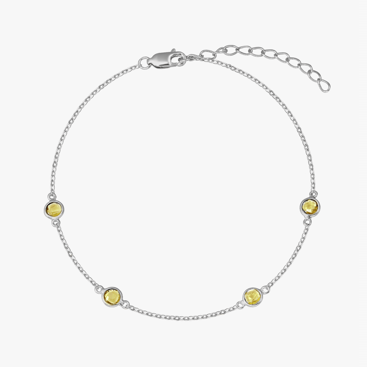 Silberarmband mit Geburtsstein November - Citrin - Indira