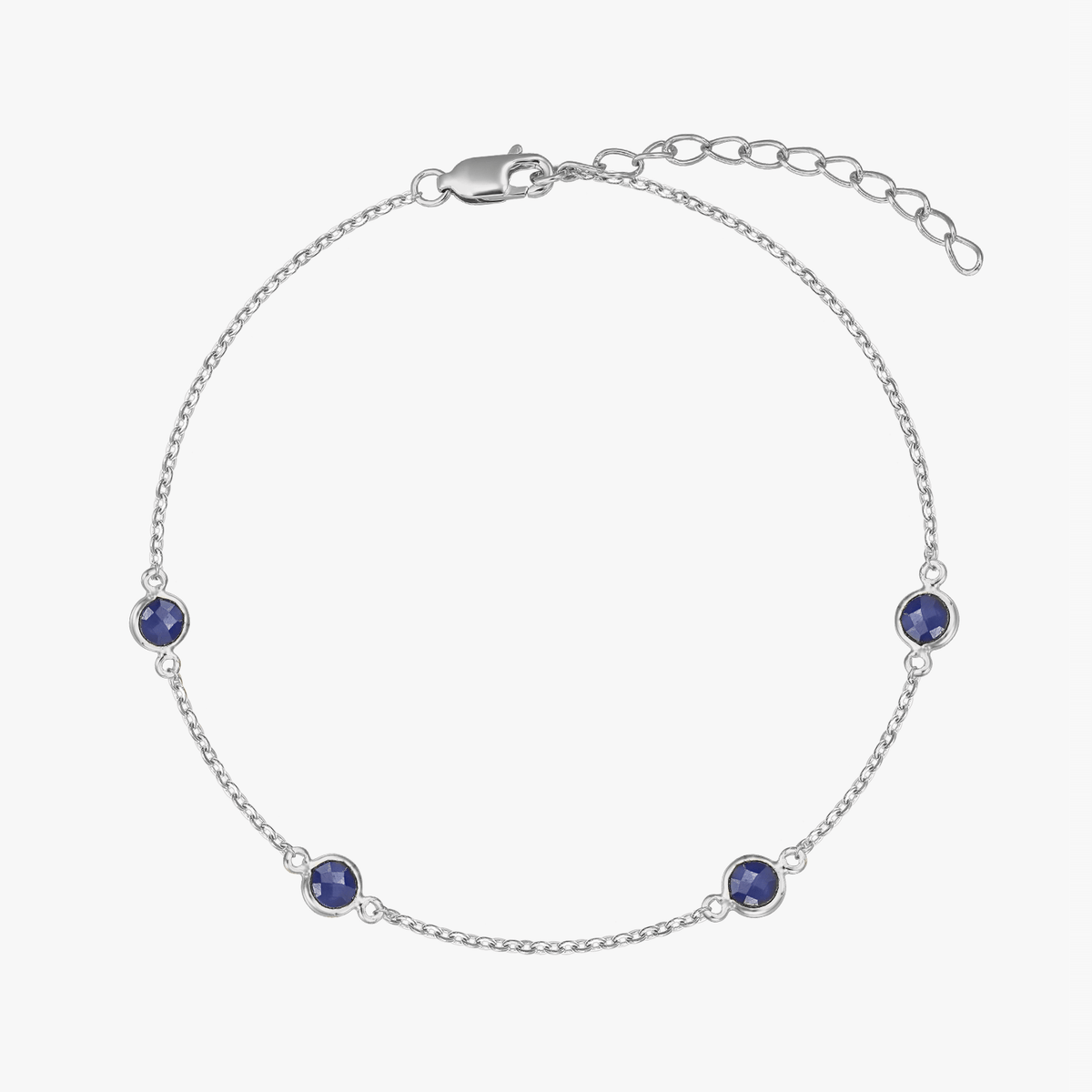 Silberarmband mit Geburtsstein September - Saphir - Indira