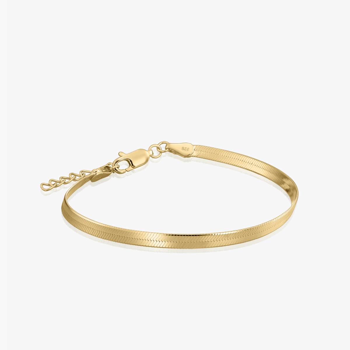 Silberne Fußkette Golden Herringbone - Indira