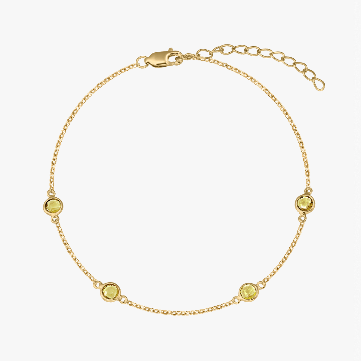 Silberarmband Geburtsstein Golden November - Citrin - Indira