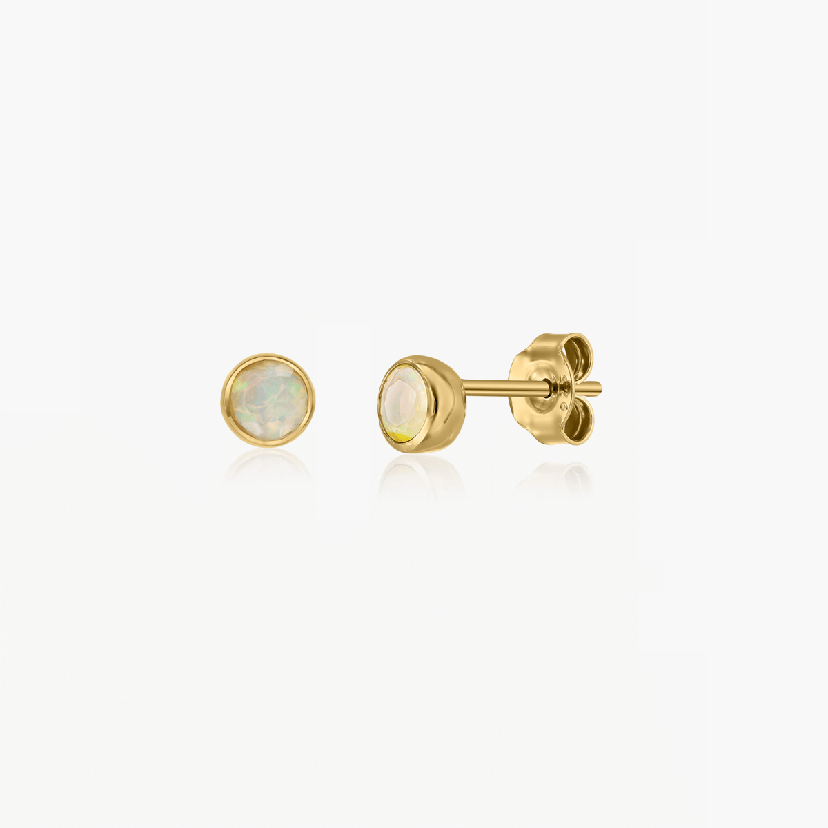 Silberohrringe Birthstone Golden October - Opal - Indira
