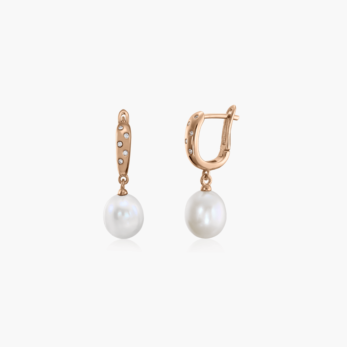 Silberohrringe Classic Pearls Rose - Natürliche Perlen - Indira