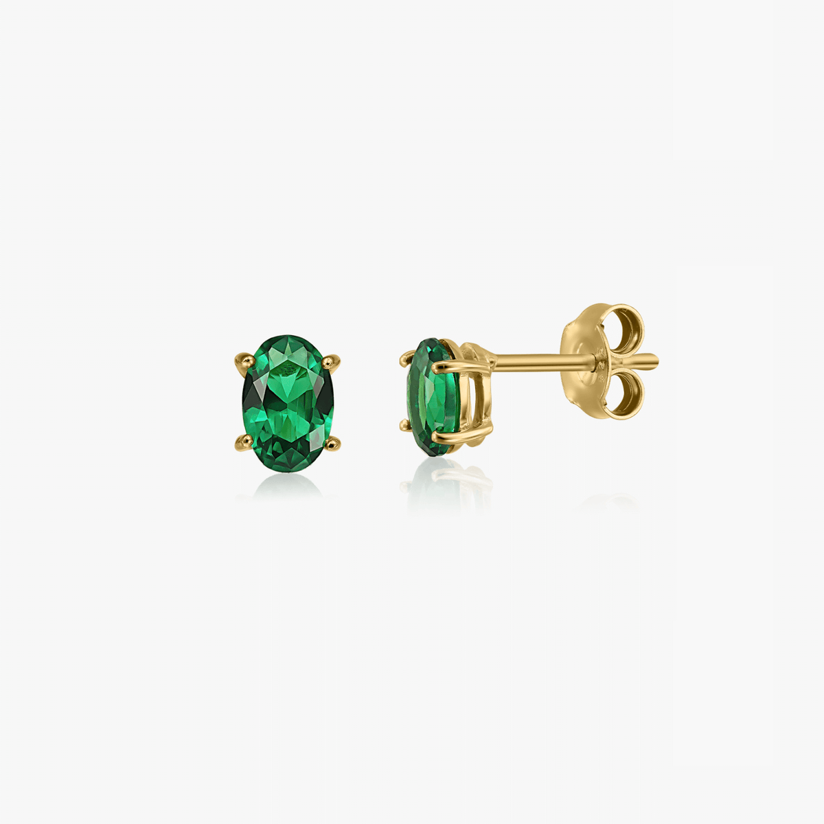 Silberohrringe Golden Reina - Grüner Zirkonia - Indira