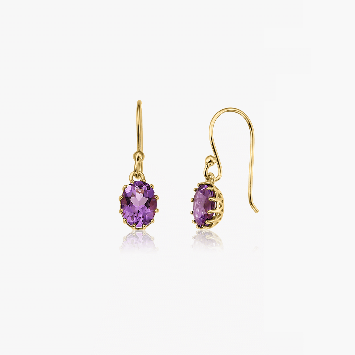 Silberohrringe Golden Serene - Amethyst - Indira