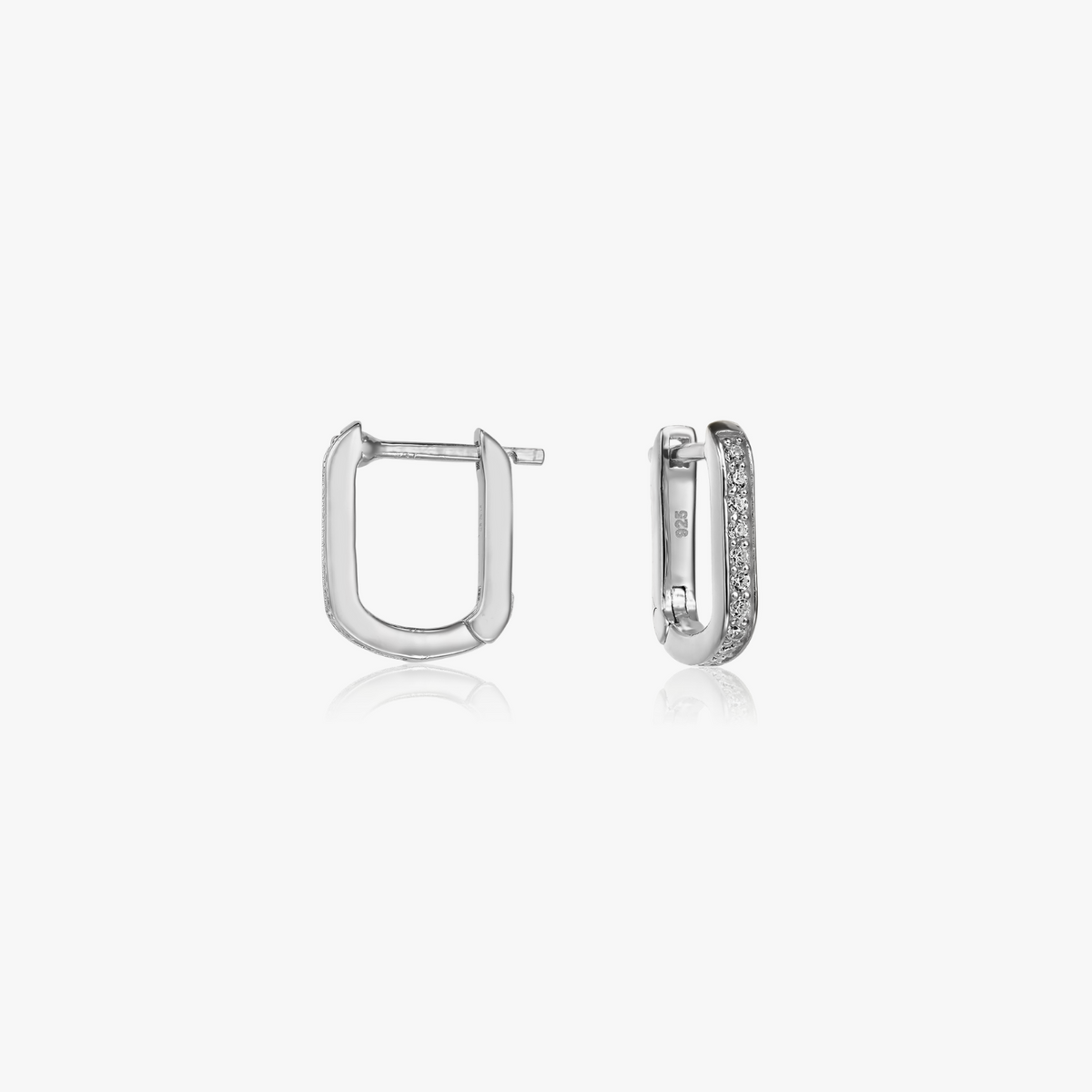 Silberohrringe U Hoops - Zirkonia - Indira