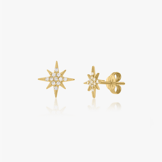 Morningstar Goldohrringe - Zirkonia - Indira