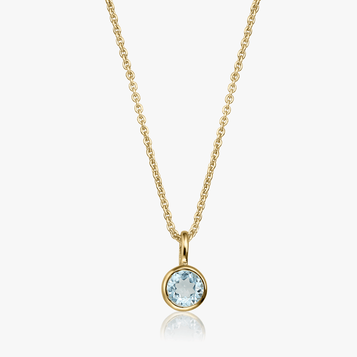 Silberkette Birthstone Golden December - Blauer Topas - Indira