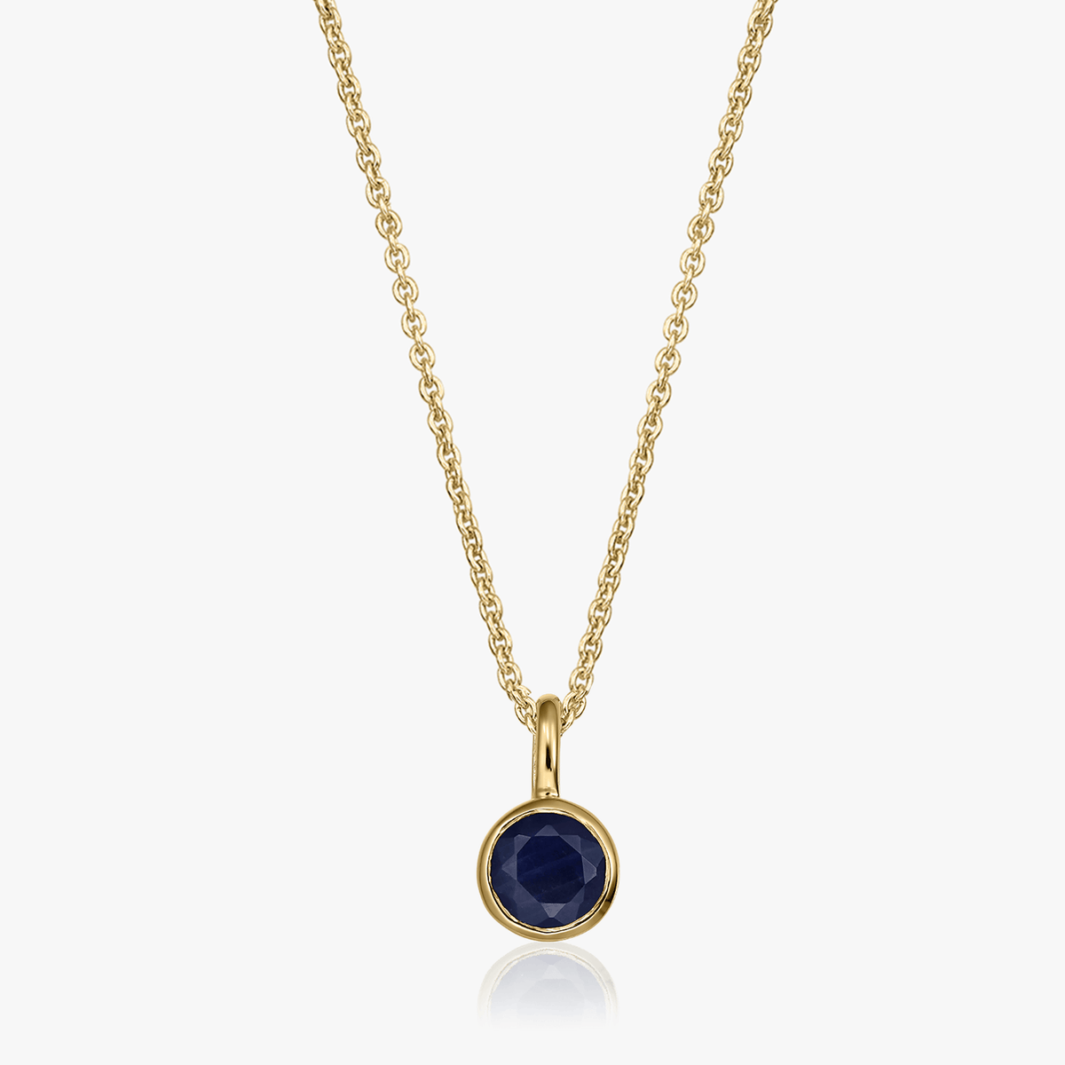 Silberkette Birthstone Golden September - Saphir - Indira