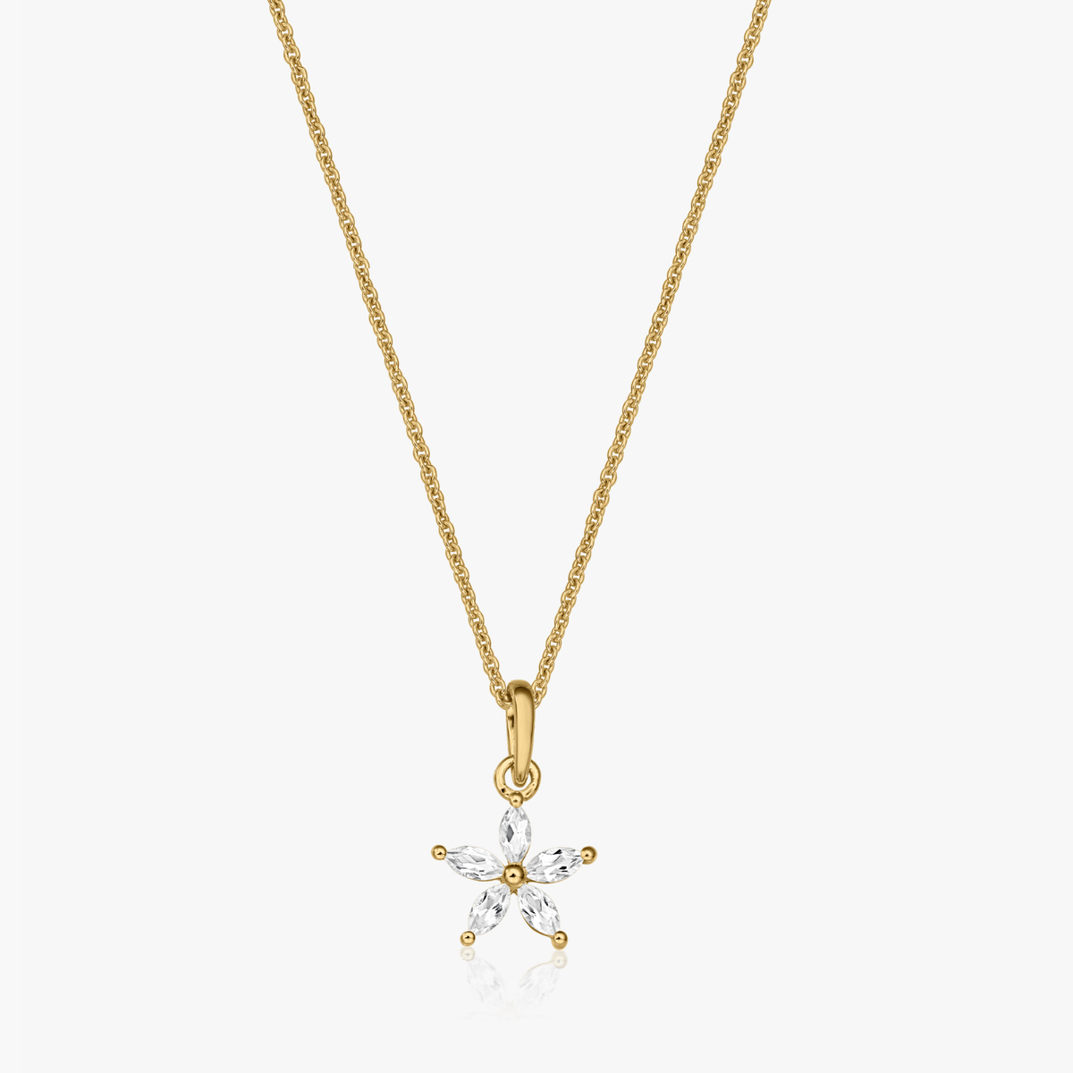 Silberkette Golden Blossom - Weißer Topas - Indira