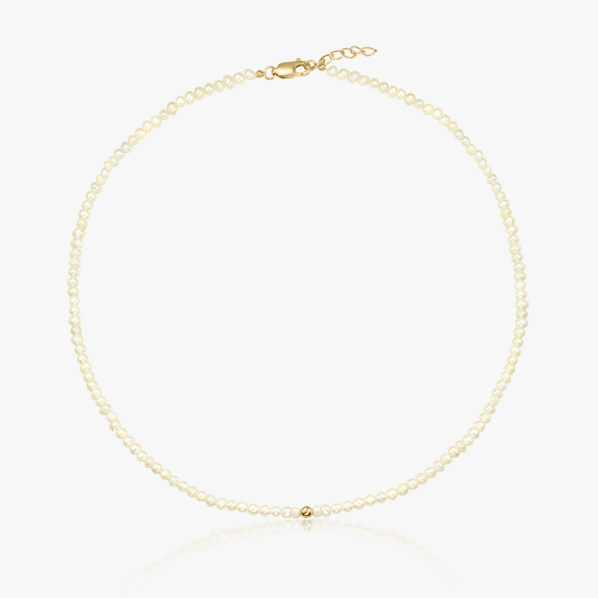 Silberkette Golden Glamour - Natürliche Perlen - Indira
