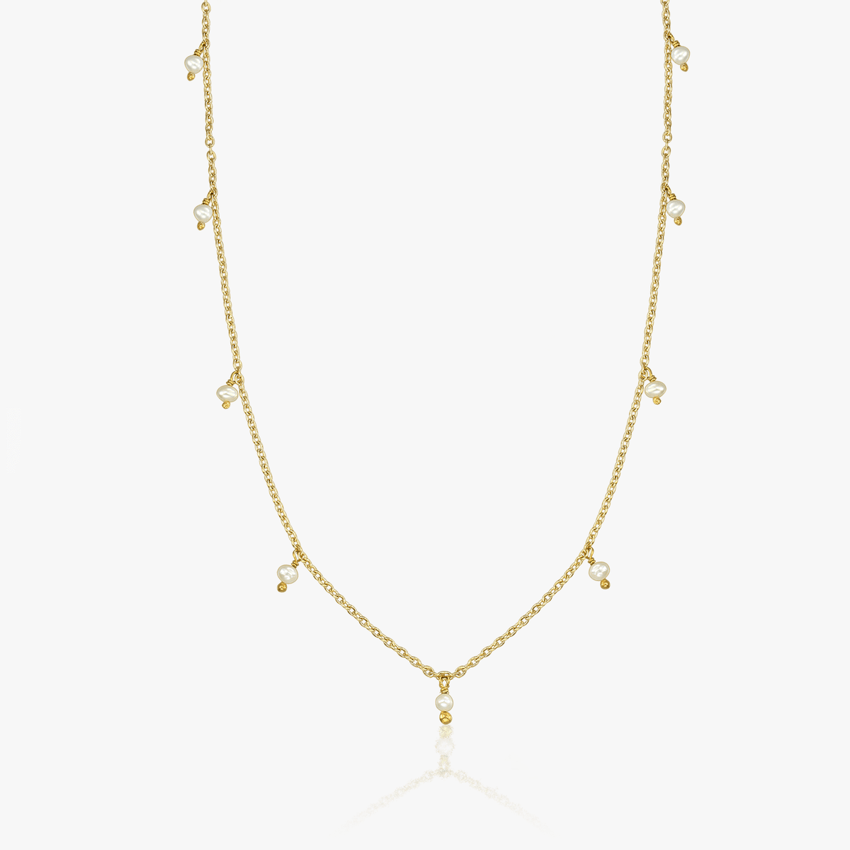 Silberkette Golden Margot - natürliche Perlen - Indira