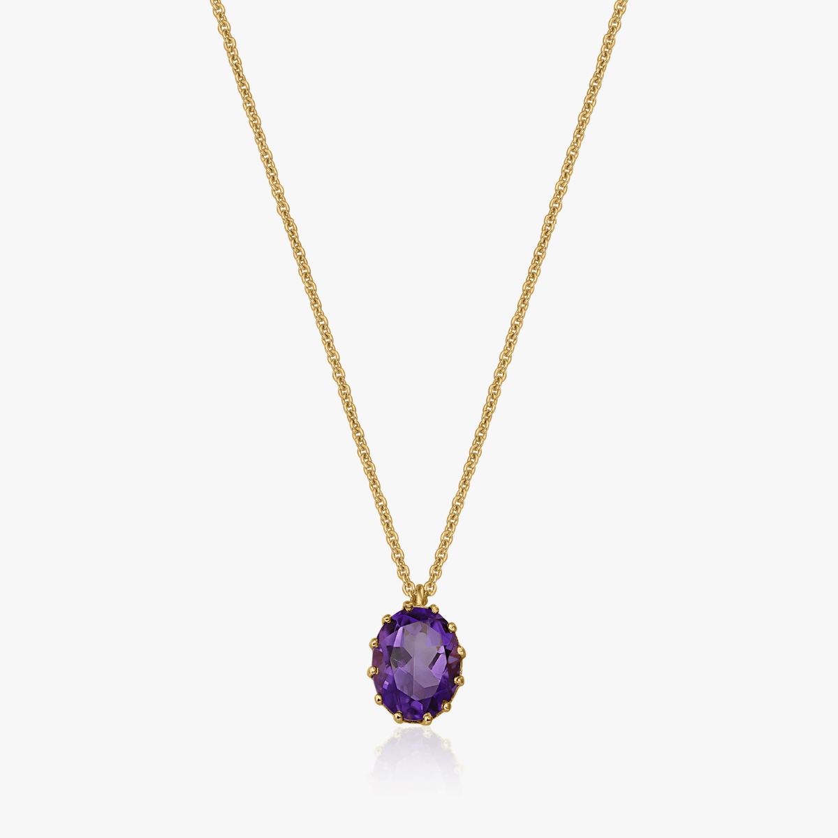 Silberkette Golden Serene - Amethyst - Indira
