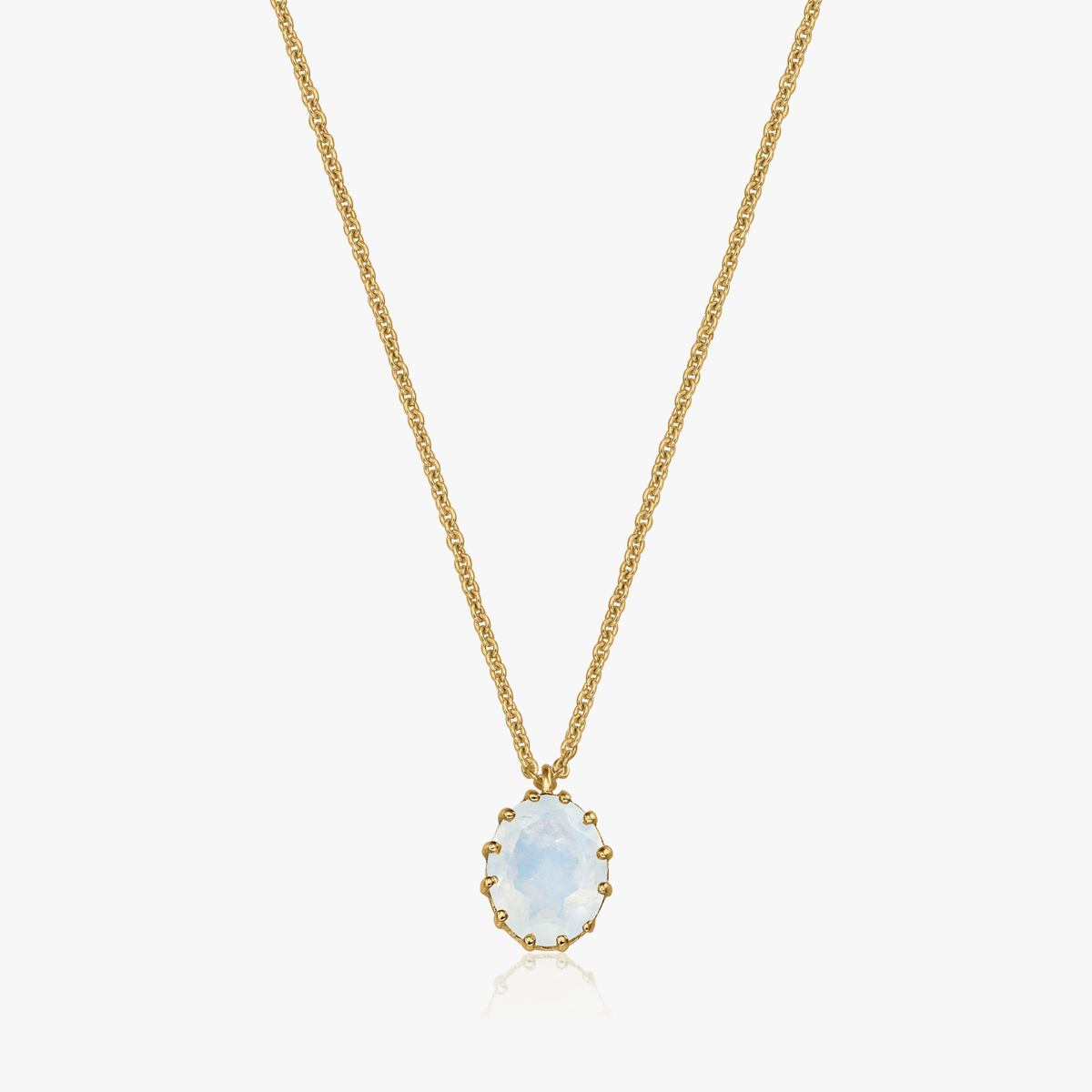 Silberkette Golden Serene - Mondstein - Indira