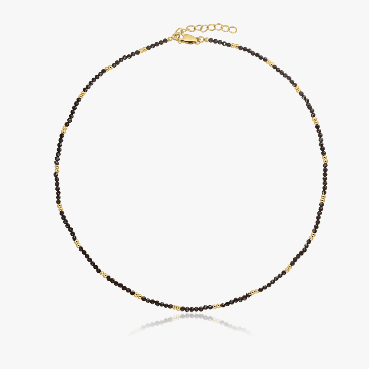Silberkette Golden SummerScape – Black Spinel - Indira