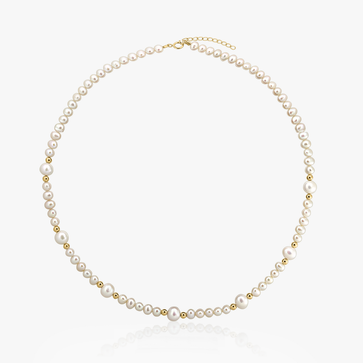 Meghan-Goldkette mit natürlichen Perlen - Indira