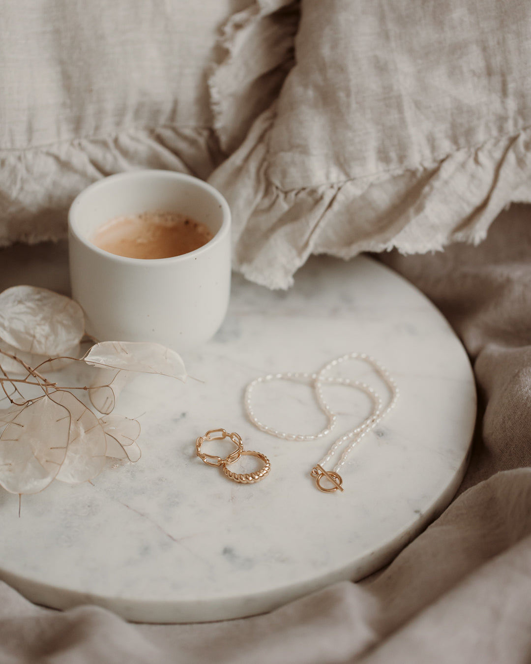 Goldkette Locked - Naturperlen - Indira