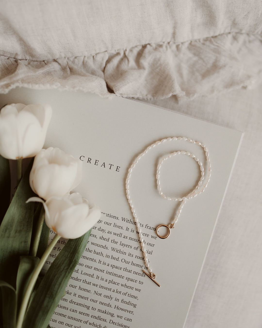 Goldkette Locked - Natürliche Perlen - Indira