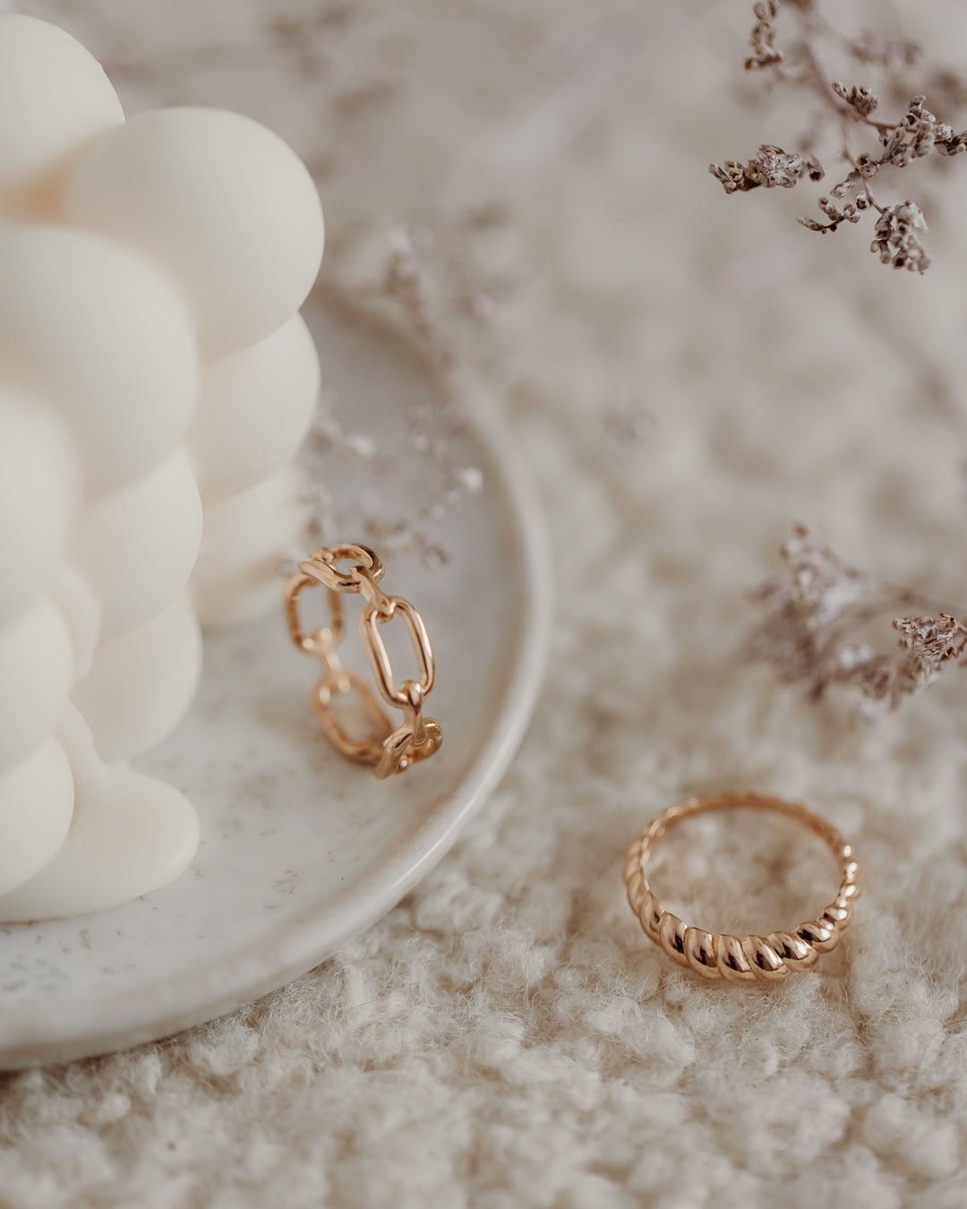 Silberring Golden Chain