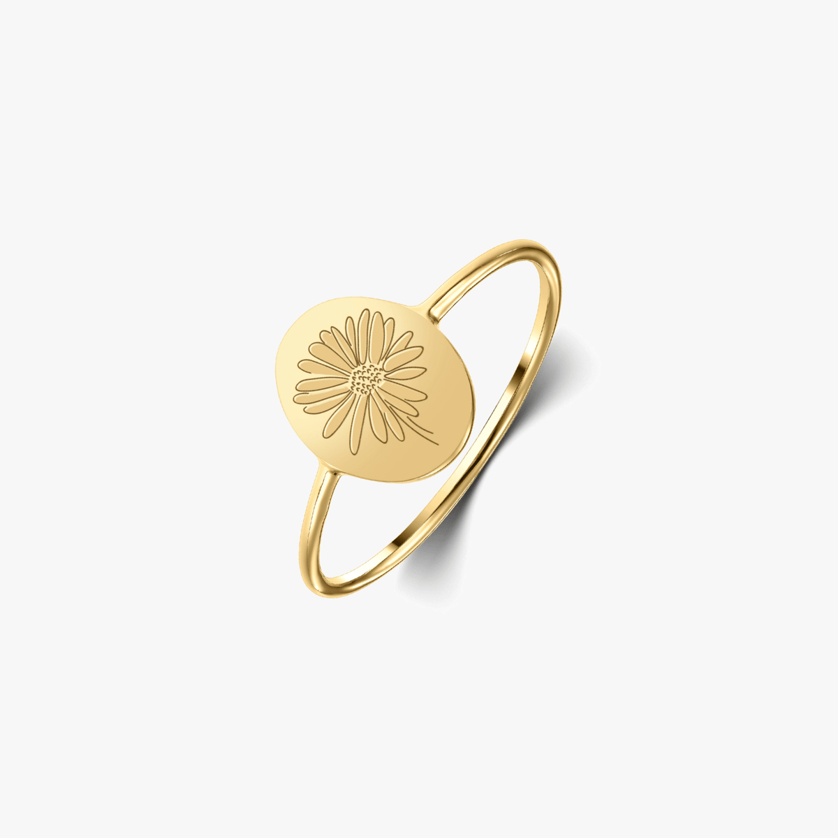 Silberring Birth Flower Golden - April-Gänseblümchen - Indira