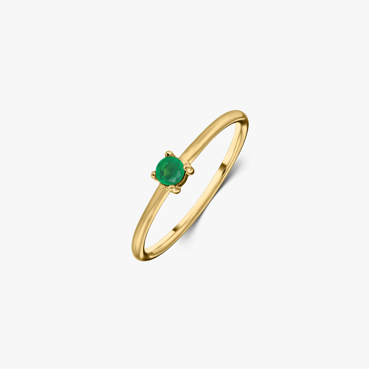 Silberring Birthstone Golden May - Grüner Onyx - Indira