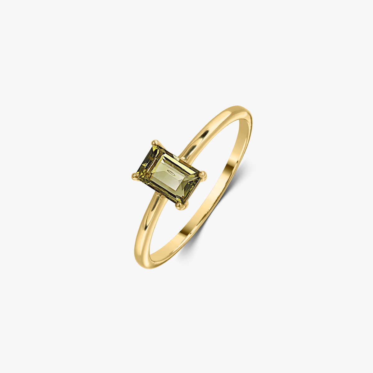 Silberring Golden Tessa - Moldavit - Indira