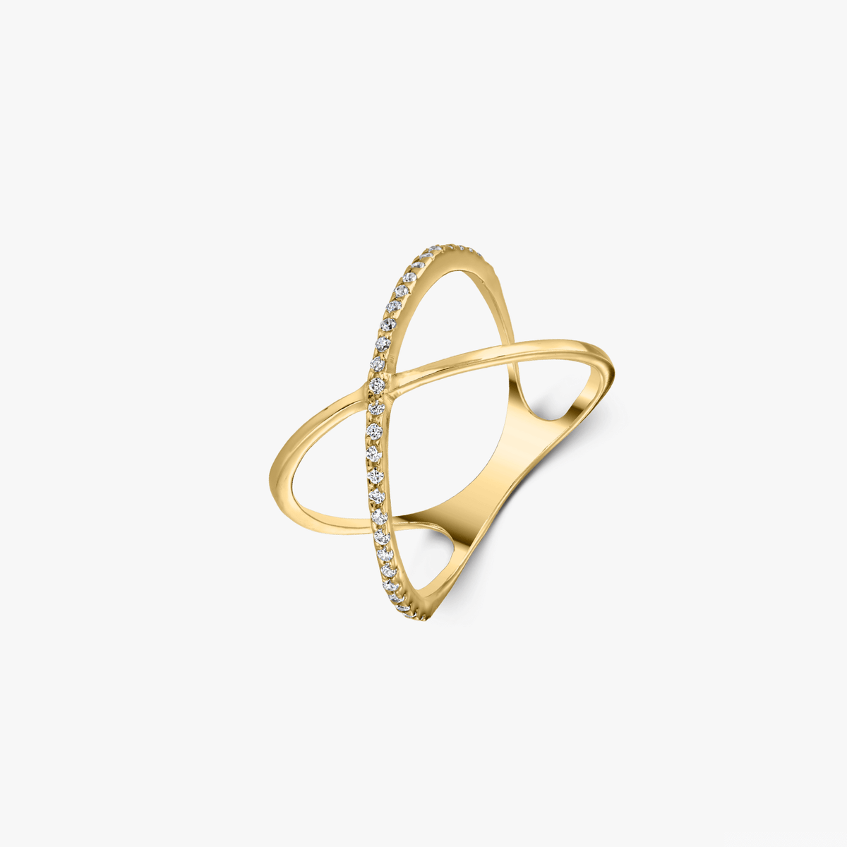 Criss Cross Goldring - Zirkonia - Indira