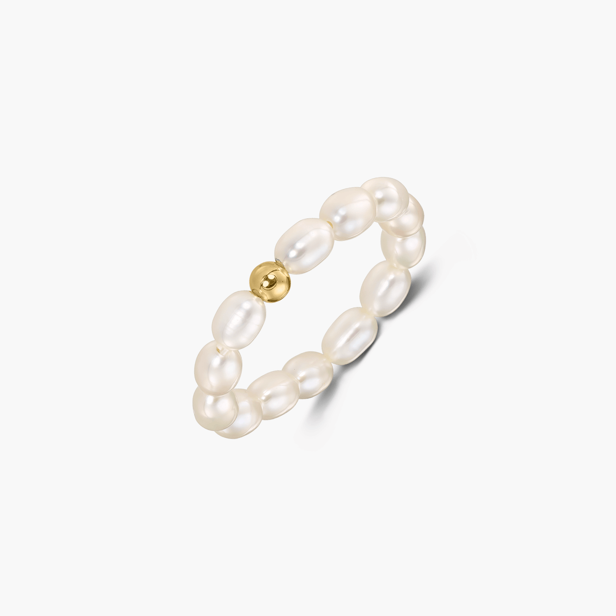 Glamour-Goldring - Natürliche Perlen - Indira