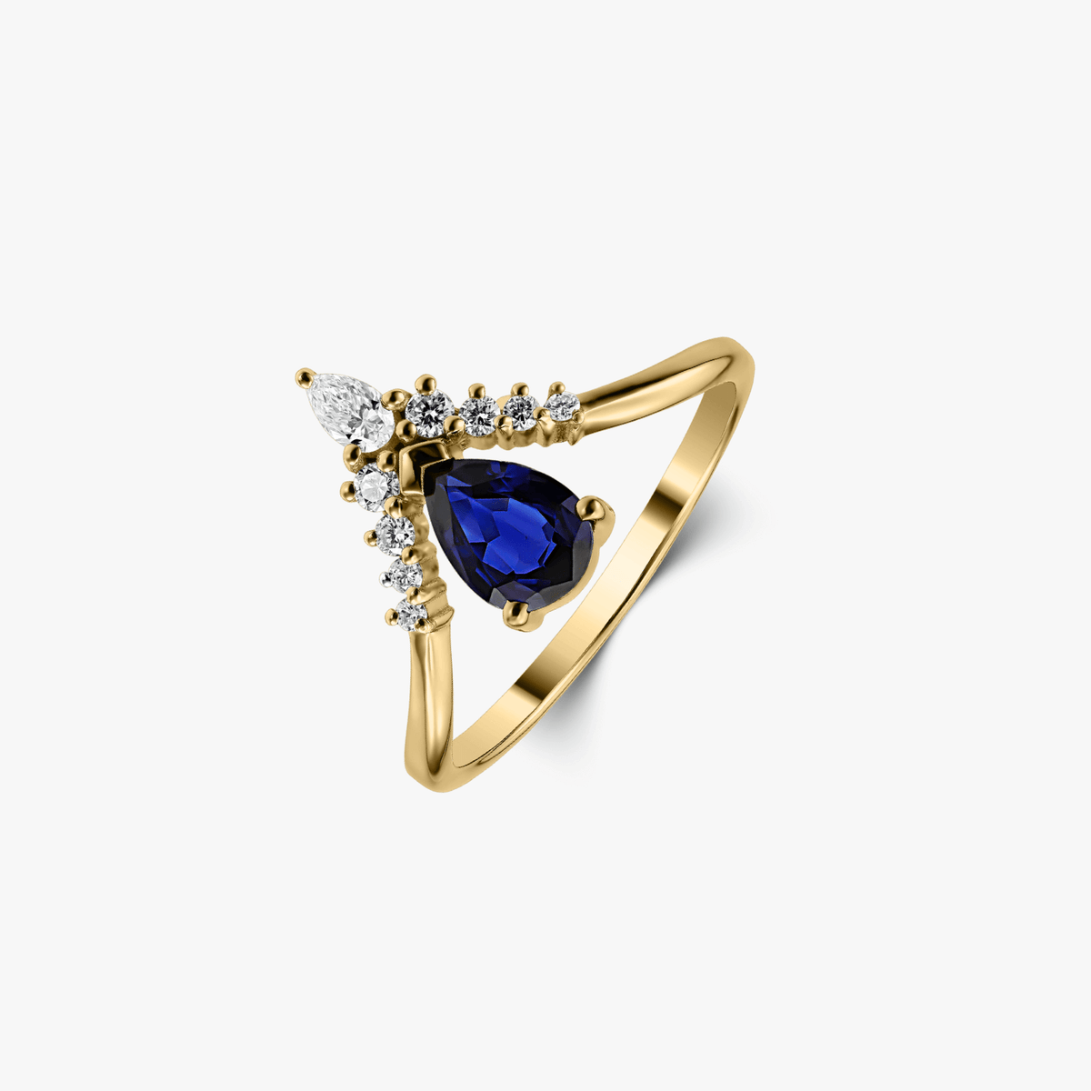 Love Story Goldring - Saphir & Diamanten - Indira