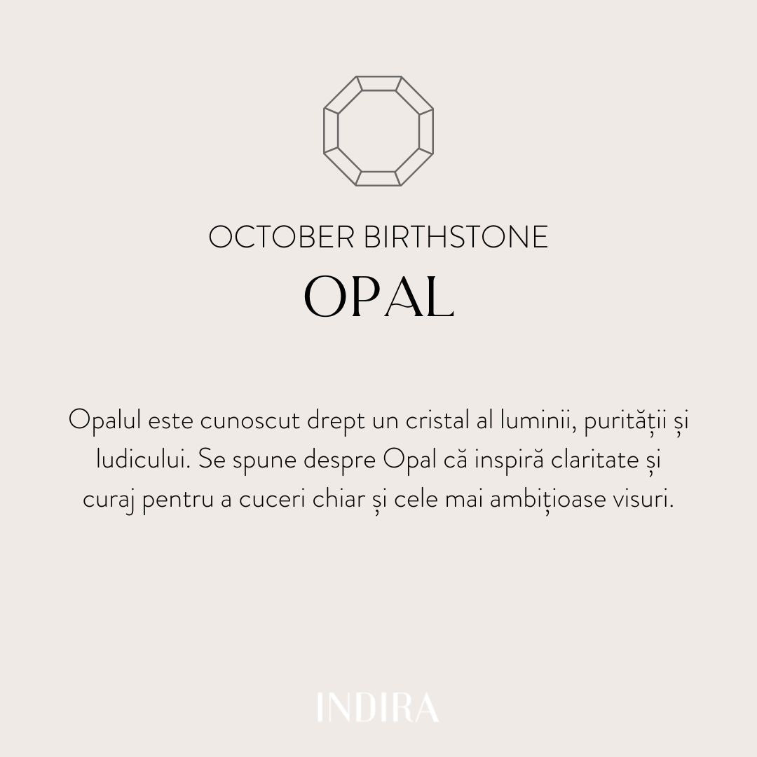 Silberohrringe Birthstone Golden October - Opal - Indira