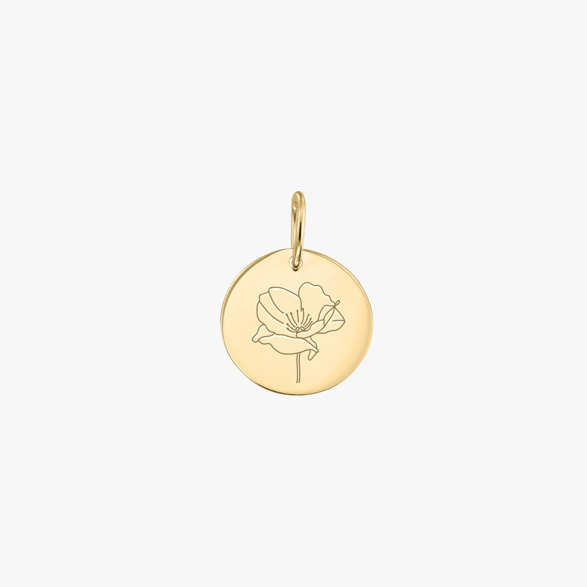 Goldanhänger mit Geburtsblume - Mohnblume (August) - Indira
