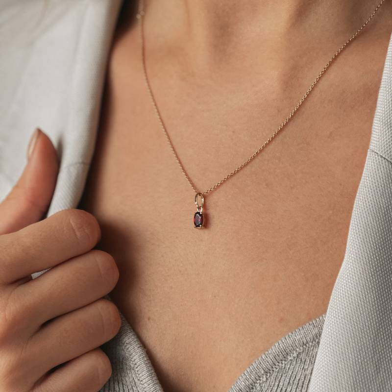Goldanhänger Red Sparkle - Rhodolith - Indira
