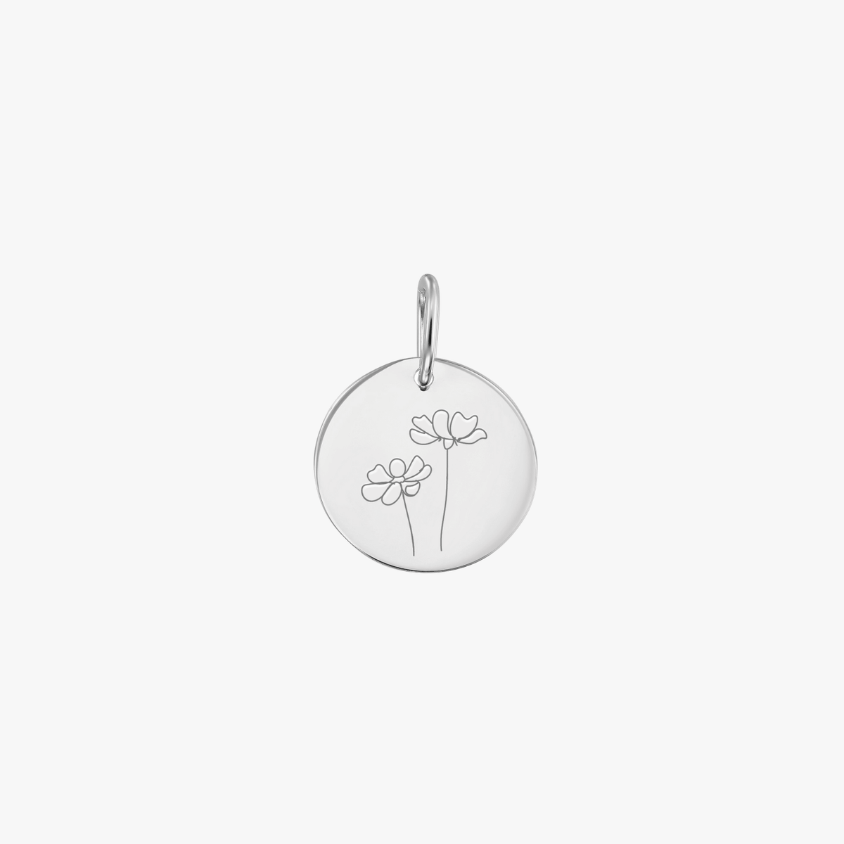 Weißgold-Anhänger Geburtsblume - Oktober-Kosmee - Indira